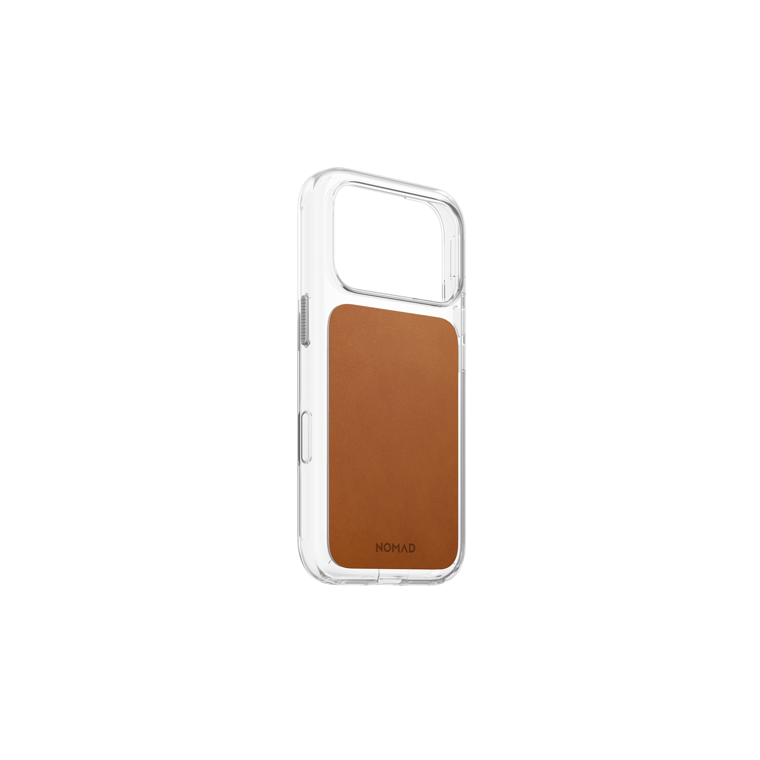 Nomad Clear Case with Horween Leather for iPhone 18 Pro - Saddle