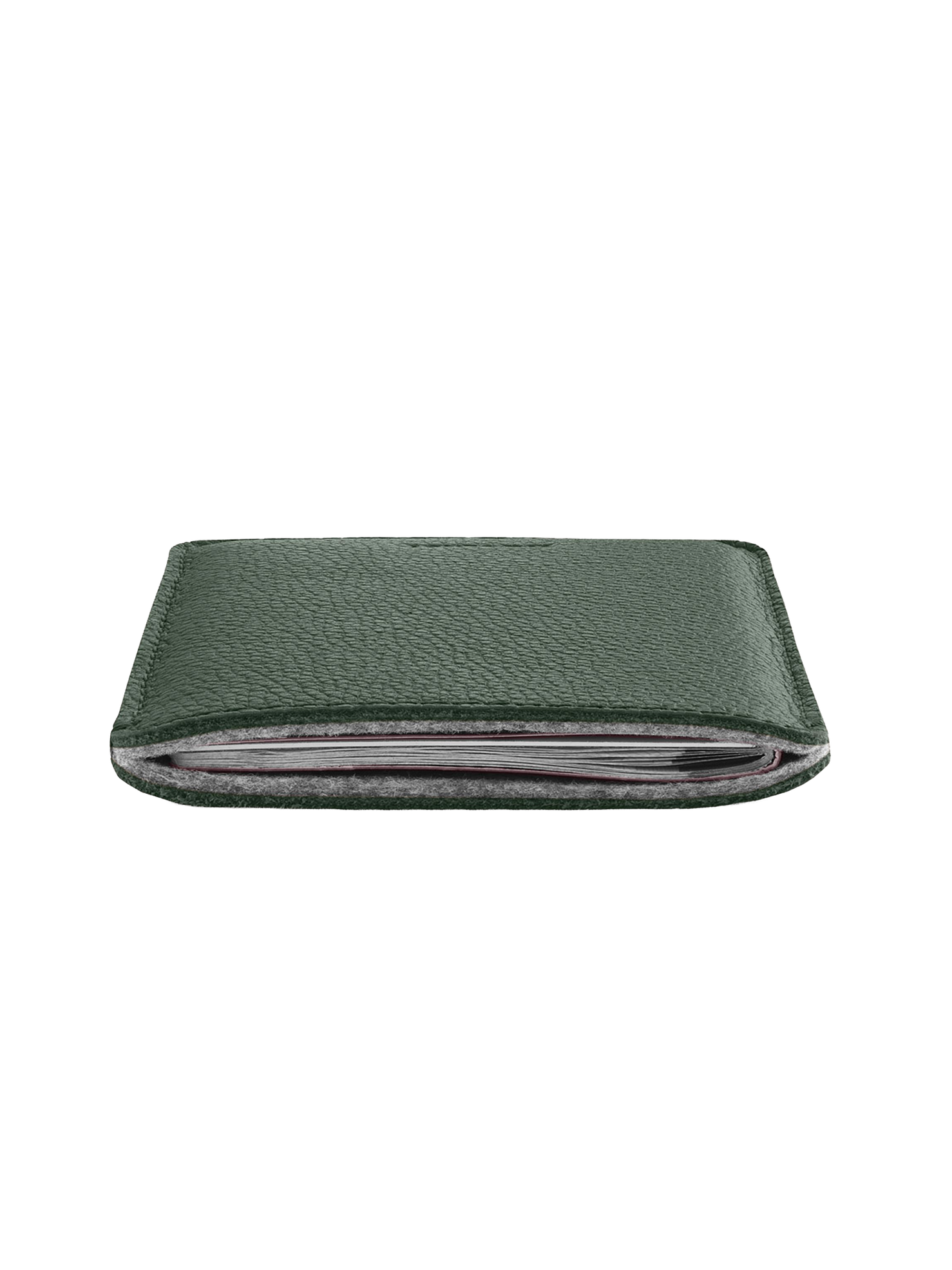 Woolnut Leather Sleeve for Passport - Green