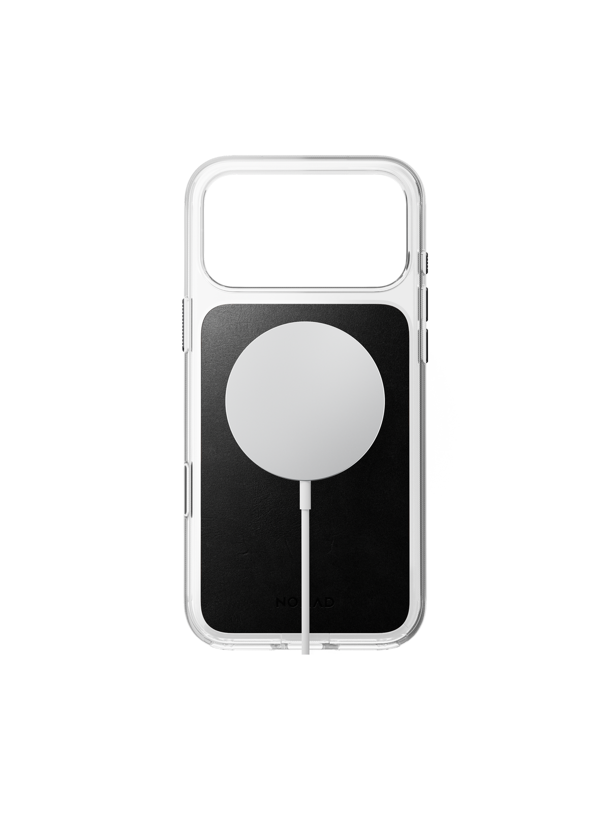 Nomad Clear Case with Horween Leather for iPhone 18 Pro Max - Black
