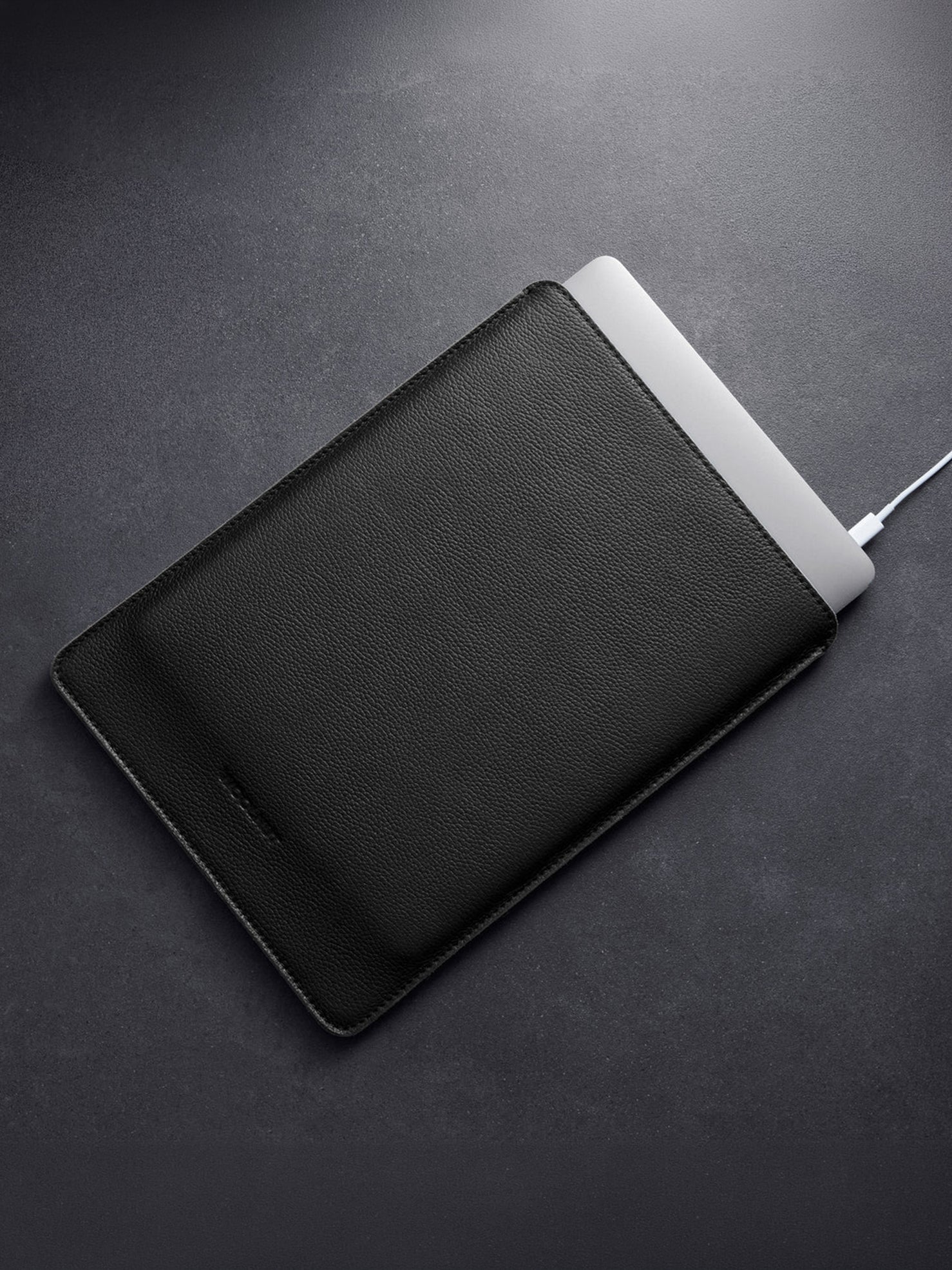 Woolnut Leather Sleeve for MacBook Neo - Black