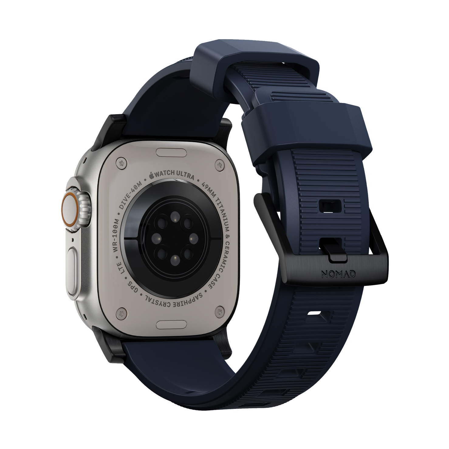 Nomad Rugged Band - 46/49mm -  Black Hardware - Atlantic Blue