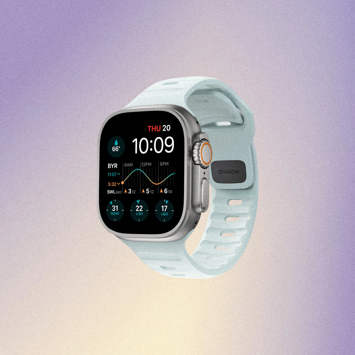 Nomad Sport Band - 46/49mm - Icy Blue Glow - Limited Edition