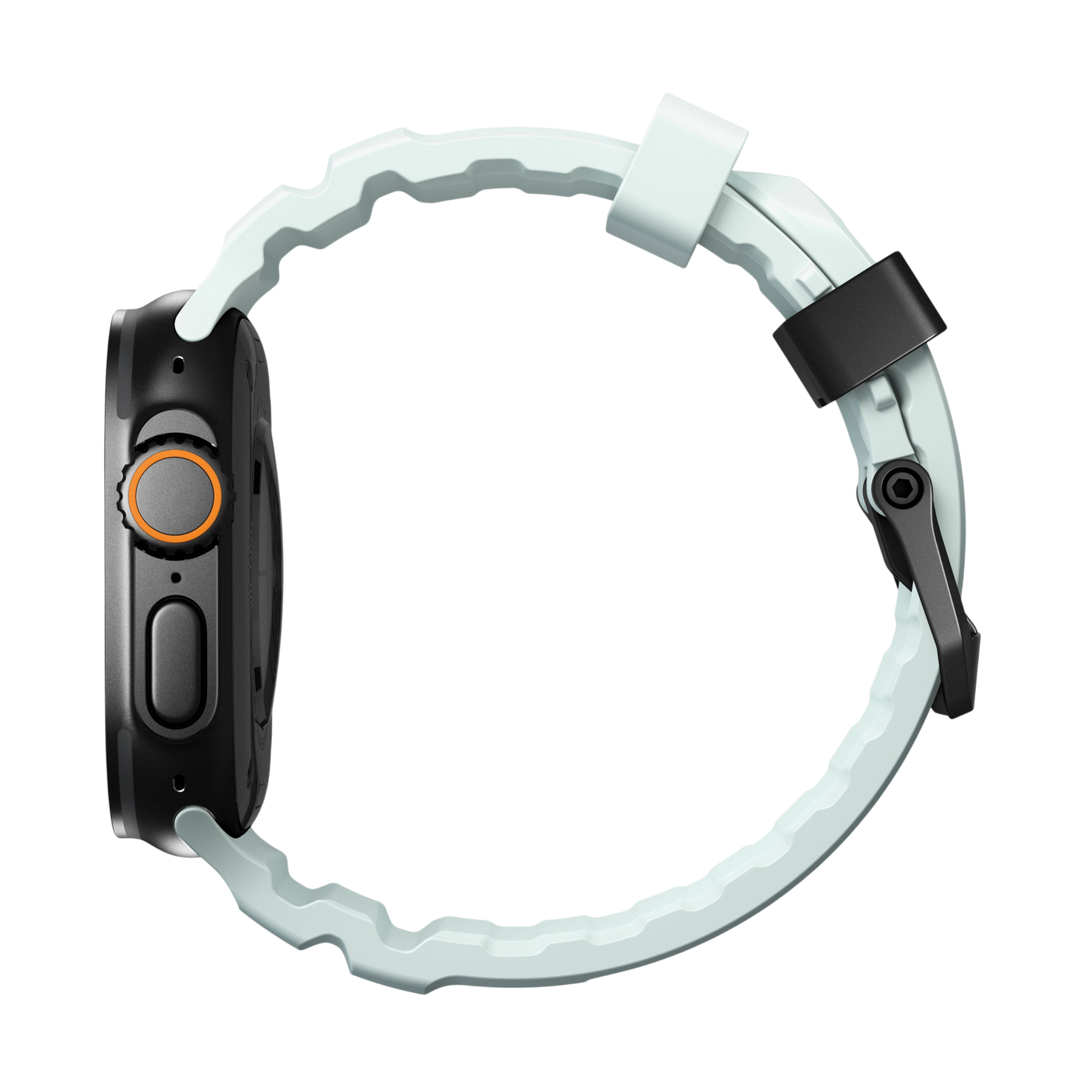 Nomad Rocky Point Band - 46/49mm - Black Hardware - Icy Blue Glow
