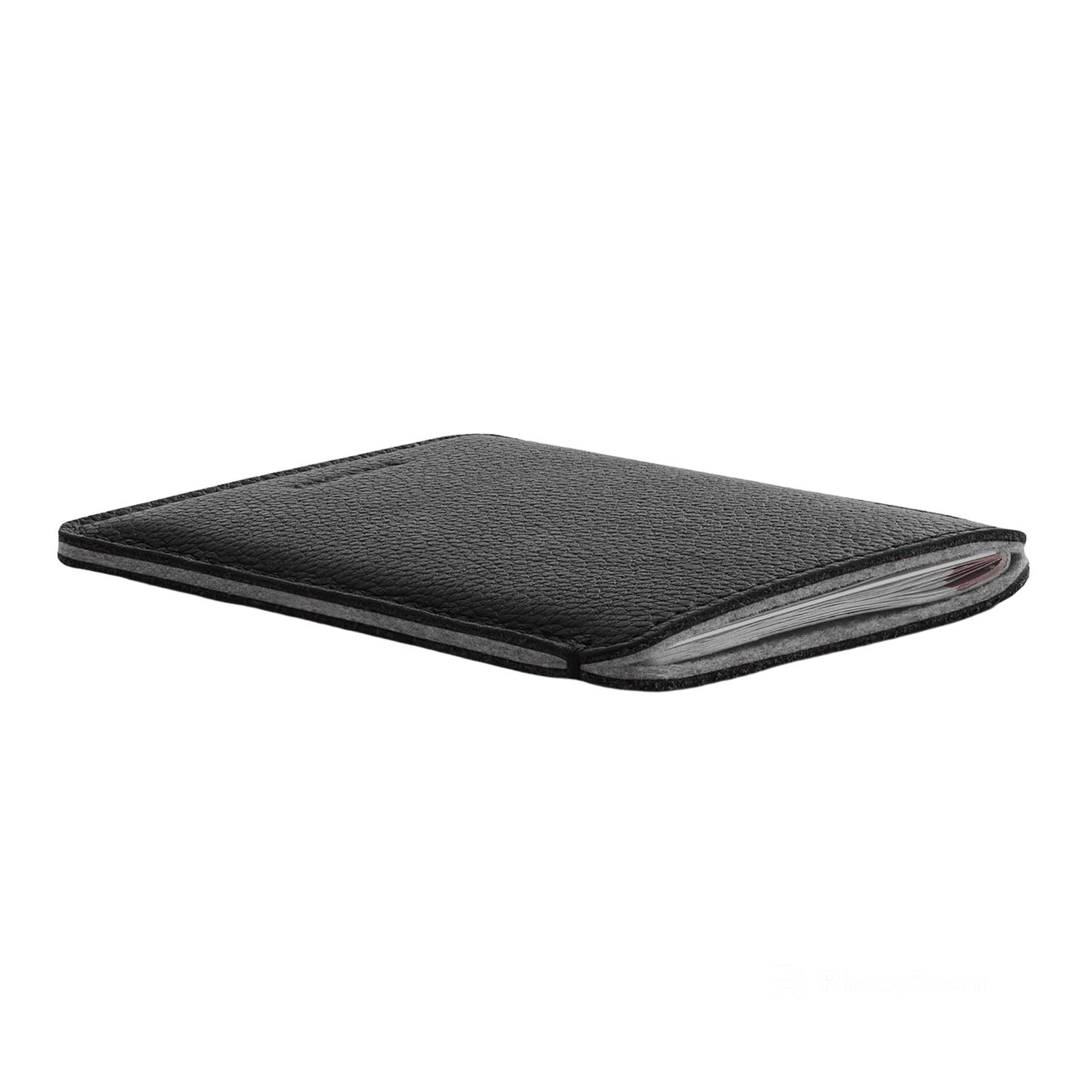 Woolnut Leather Sleeve for Passport - Black